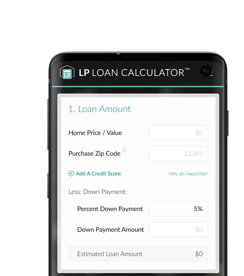 LP Loan Calculator Samsung Galaxy Mockup